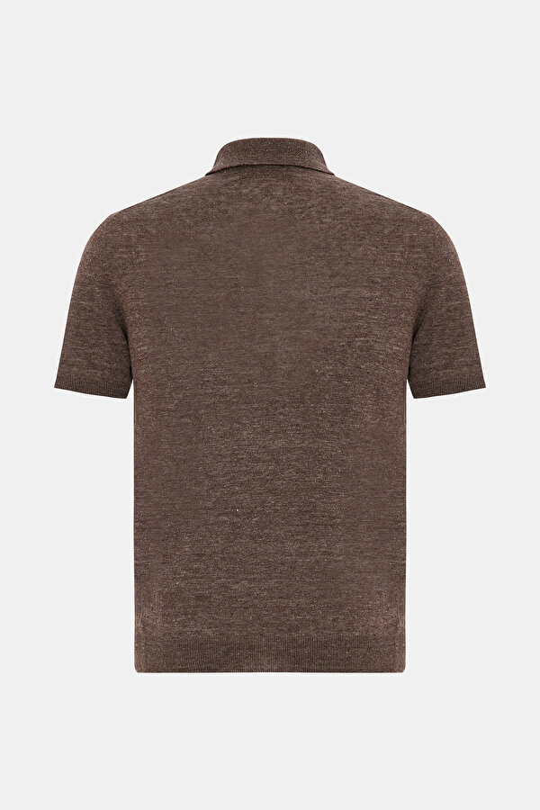 BROWN POLO NECK SHORT SLEEVE TSHIRT 6