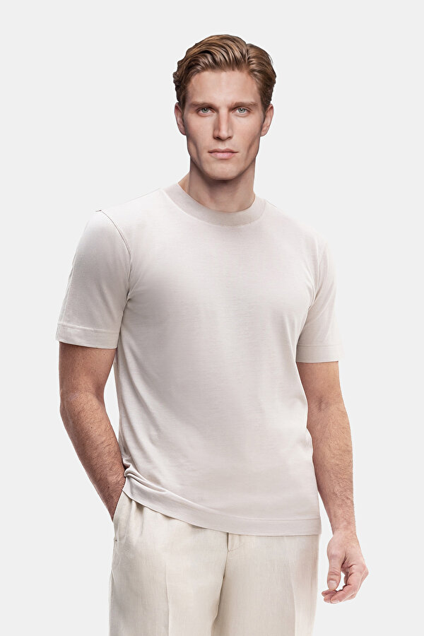 ECRU BICYCLE COLLAR SHORT SLEEVE TSHIRT