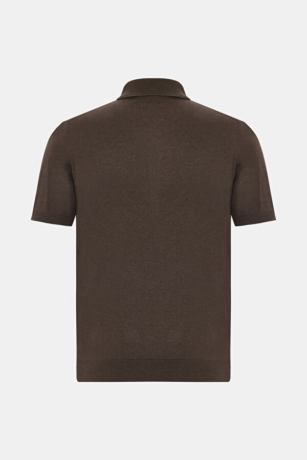 BROWN POLO NECK SHORT SLEEVE TSHIRT 6