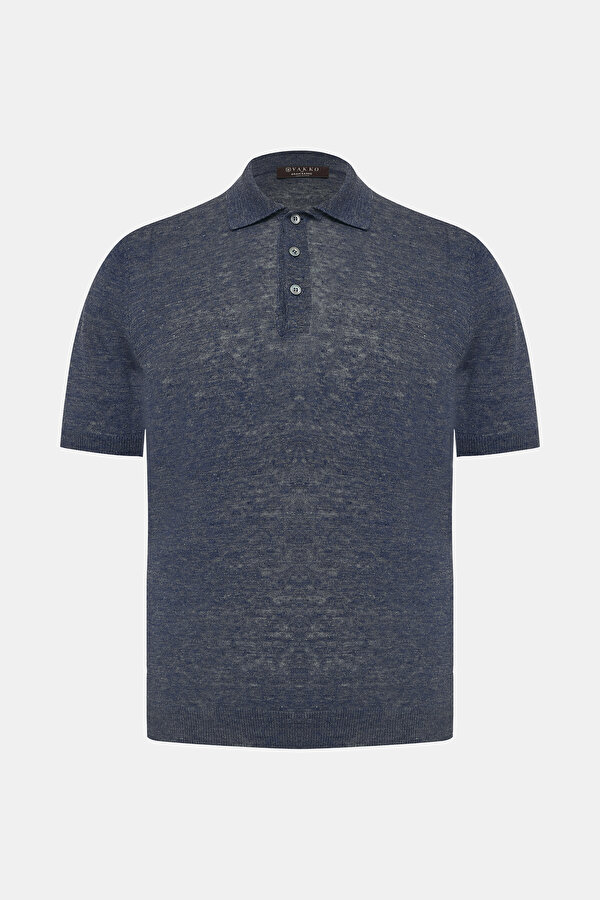 NAVY BLUE POLO NECK SHORT SLEEVE TSHIRT 6
