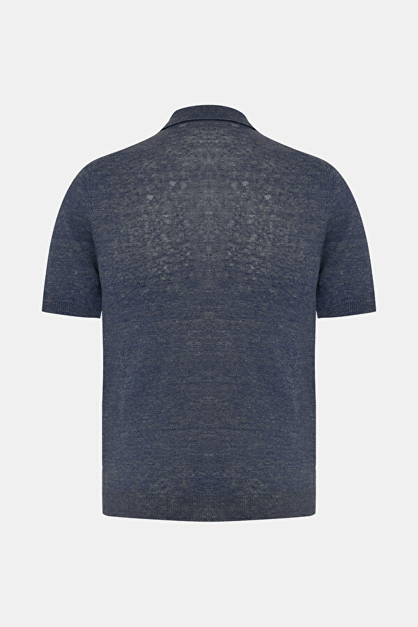 NAVY BLUE POLO NECK SHORT SLEEVE TSHIRT 7