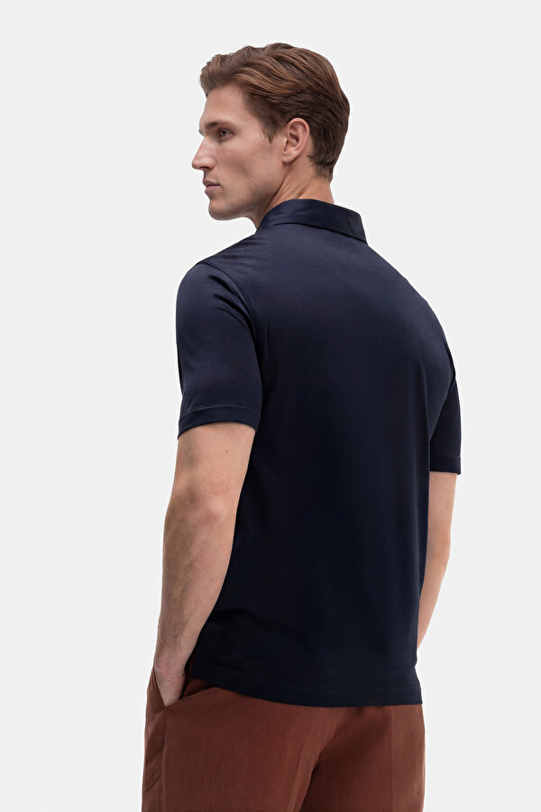 NAVY BLUE POLO NECK SHORT SLEEVE TSHIRT 2