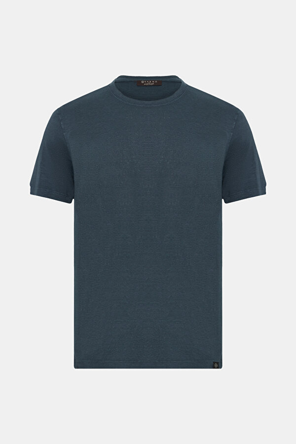 NAVY BLUE BICYCLE COLLAR SHORT SLEEVE TSHIRT
