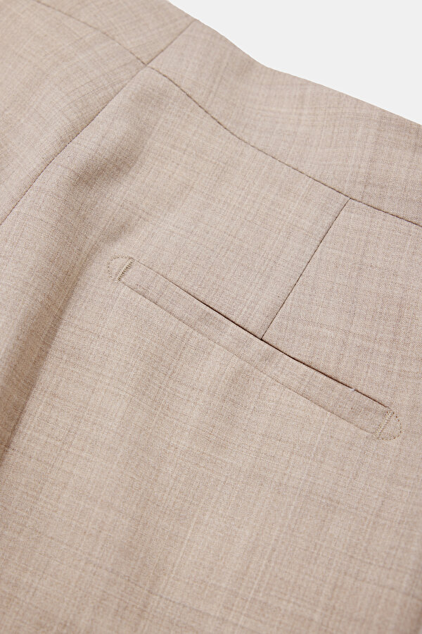 BEIGE STRAIGHT CUT TROUSERS 7