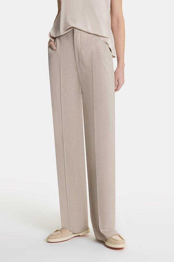 BEIGE STRAIGHT CUT TROUSERS 2