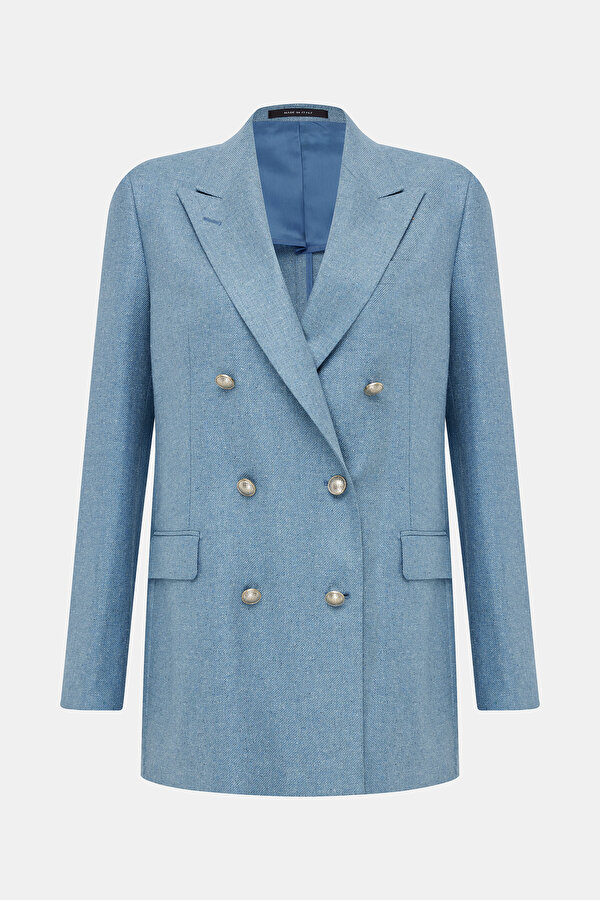 BLUE SURPLICE NECKLINE (CROSS-OVER NECKLINE) JACKET 7
