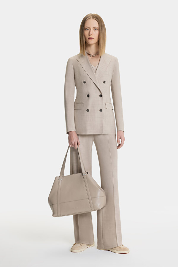 BEIGE SWALLOW COLLAR JACKET 6