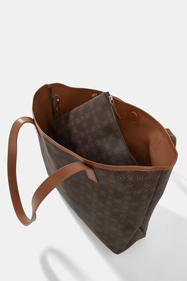 TAN MONOGRAM BAG 6