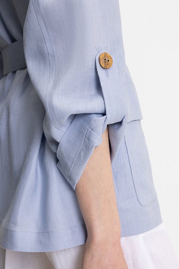 LIGHT BLUE MANDARIN COLLAR JACKET 7