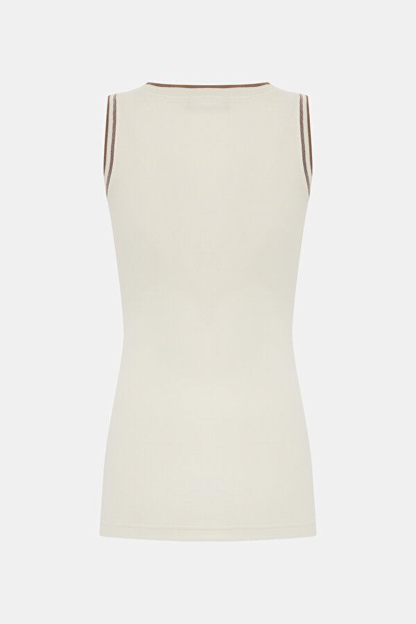 TAN BASIC / ROUND NECKLINE SLEEVELESS TSHIRT 7