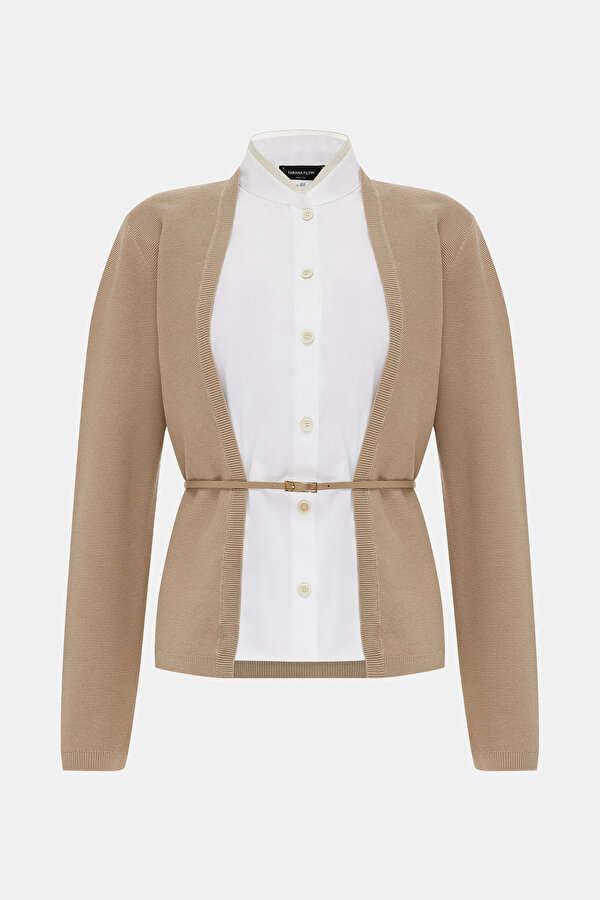 MINK UPRIGHT COLLAR TRICOT