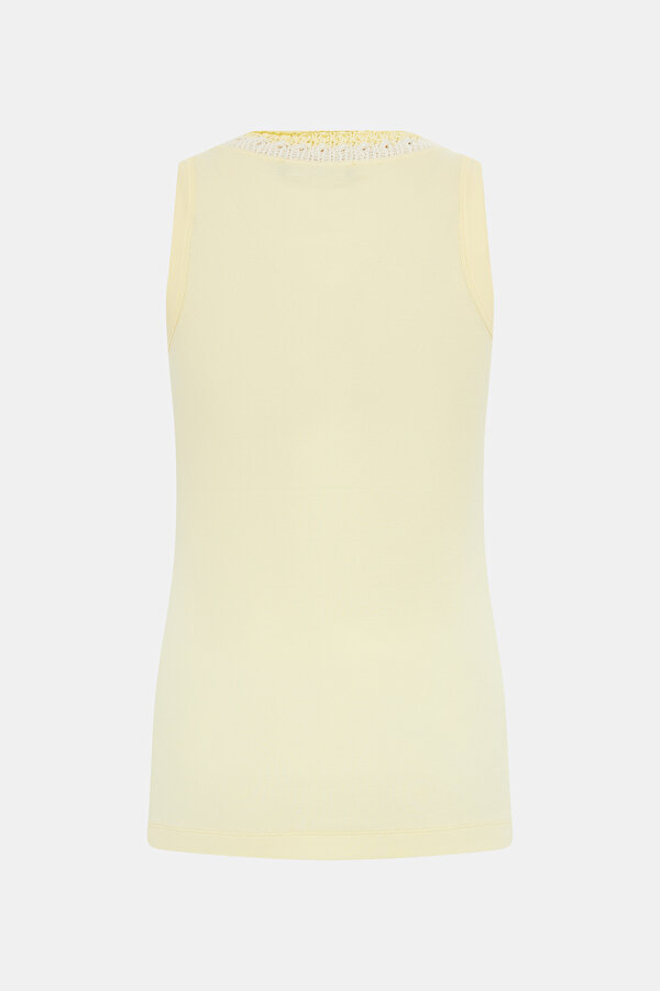 YELLOW BASIC / ROUND NECKLINE SLEEVELESS TSHIRT 6