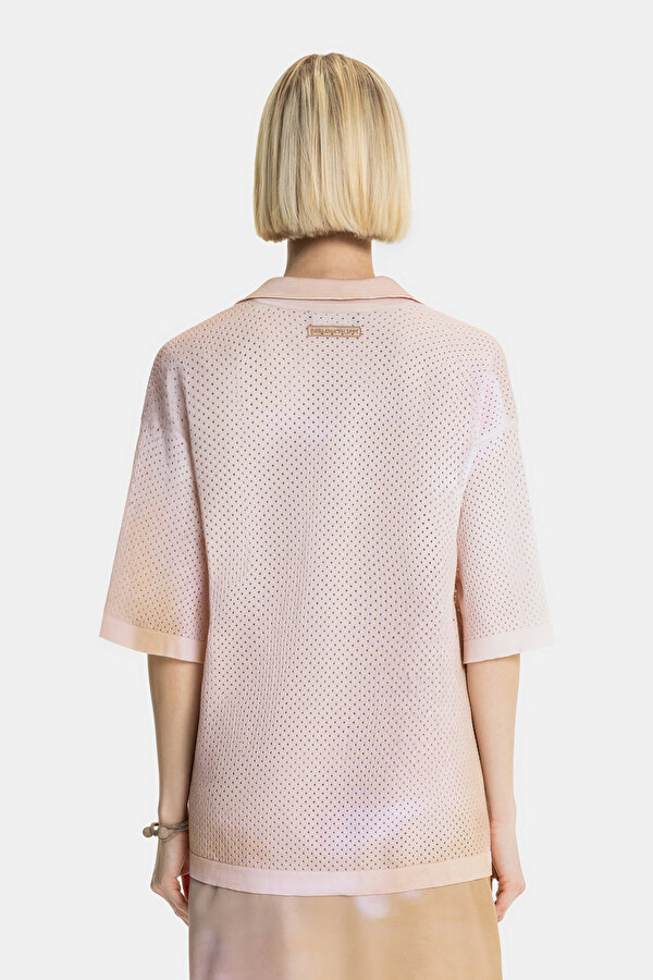 PINK POLO NECK SHORT SLEEVE BLOUSE 2