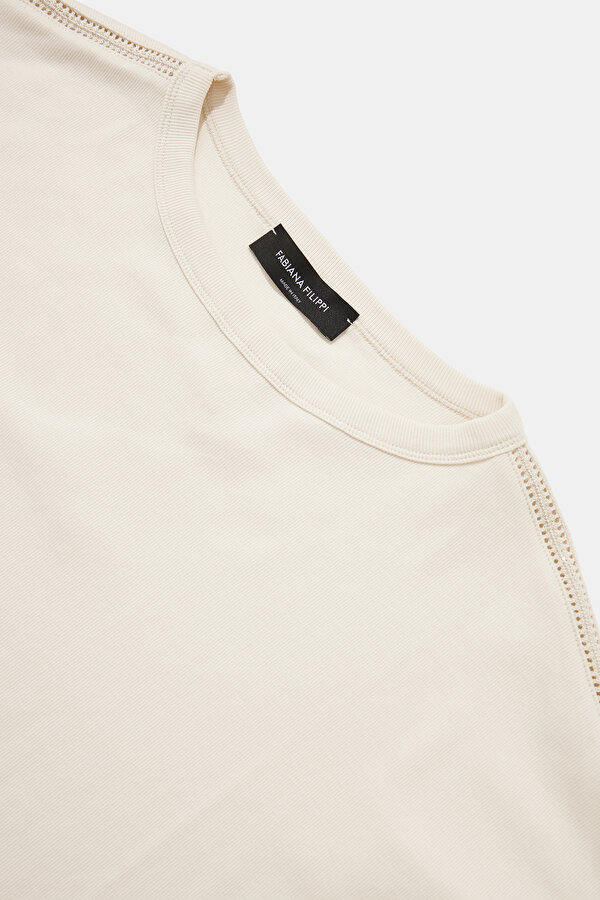 ECRU BASIC / ROUND NECKLINE SHORT SLEEVE TSHIRT 6