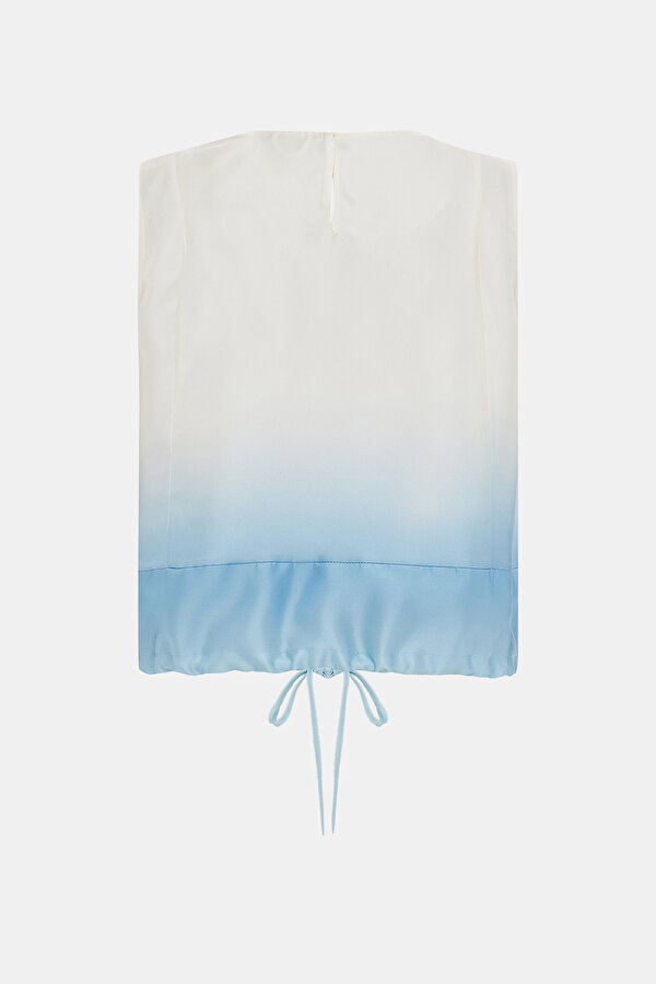 BLUE SLEEVELESS BLOUSE 2