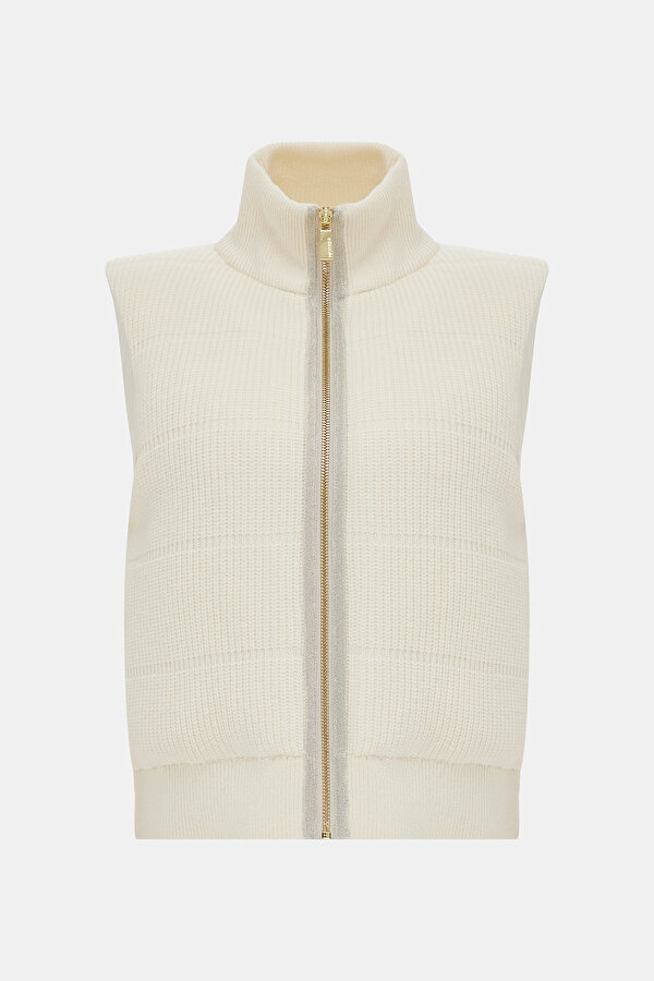 ECRU UPRIGHT COLLAR VEST