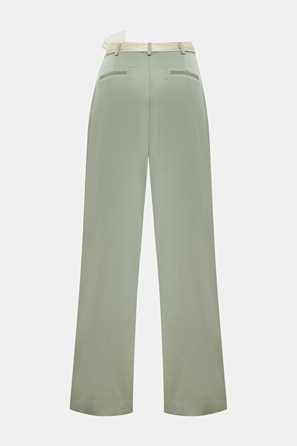 KHAKI WIDE LEG TROUSERS 2