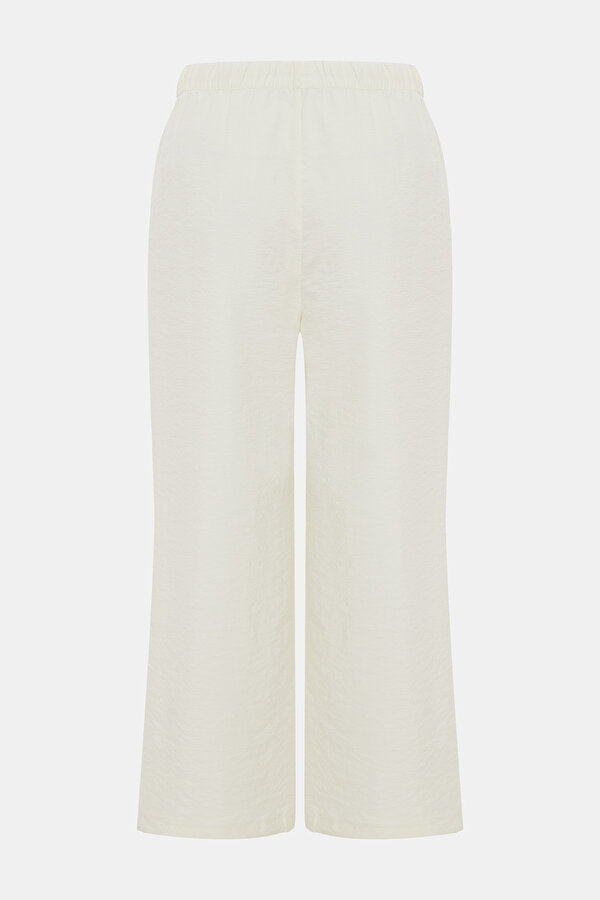 ECRU WIDE LEG TROUSERS 2