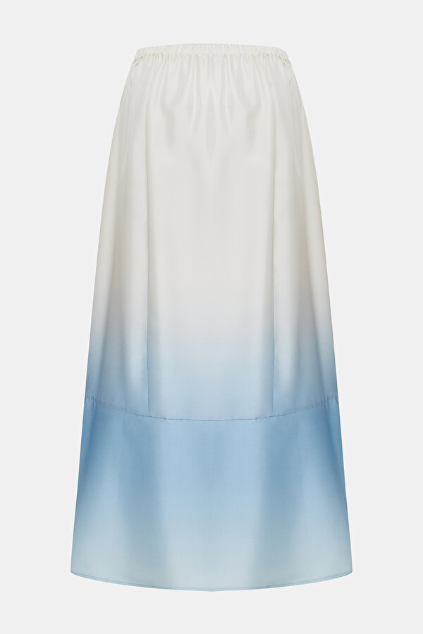 BLUE DEGRADE DESIGN SILK SKIRT 2