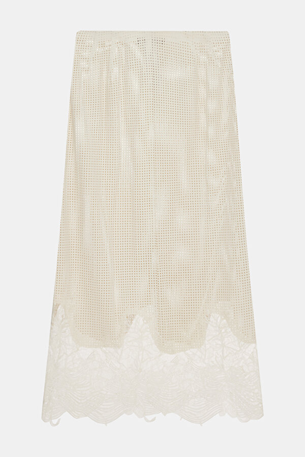 ECRU SUEDE MIDI SKIRT 2