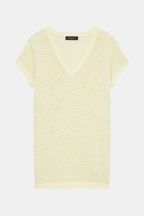 ECRU V NECK TRICOT 6