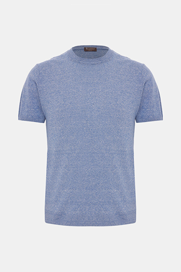 BİSİKLET YAKALI KISA KOL MELANJLI TRİKO T-SHIRT