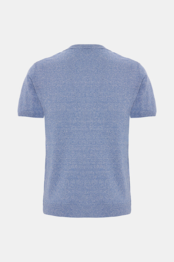 BİSİKLET YAKALI KISA KOL MELANJLI TRİKO T-SHIRT 2