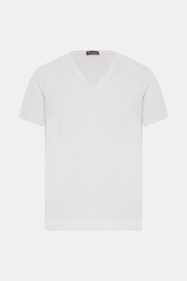 V YAKALI KISA KOL T-SHIRT