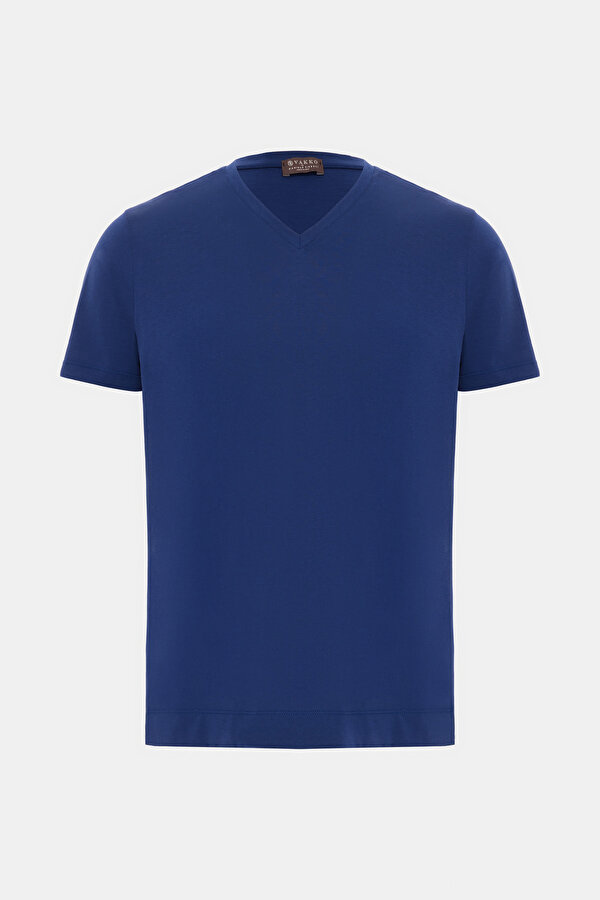 V YAKALI KISA KOL T-SHIRT