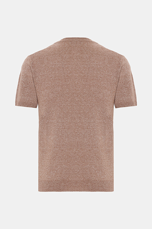 BİSİKLET YAKALI KISA KOL MELANJLI TRİKO T-SHIRT 2