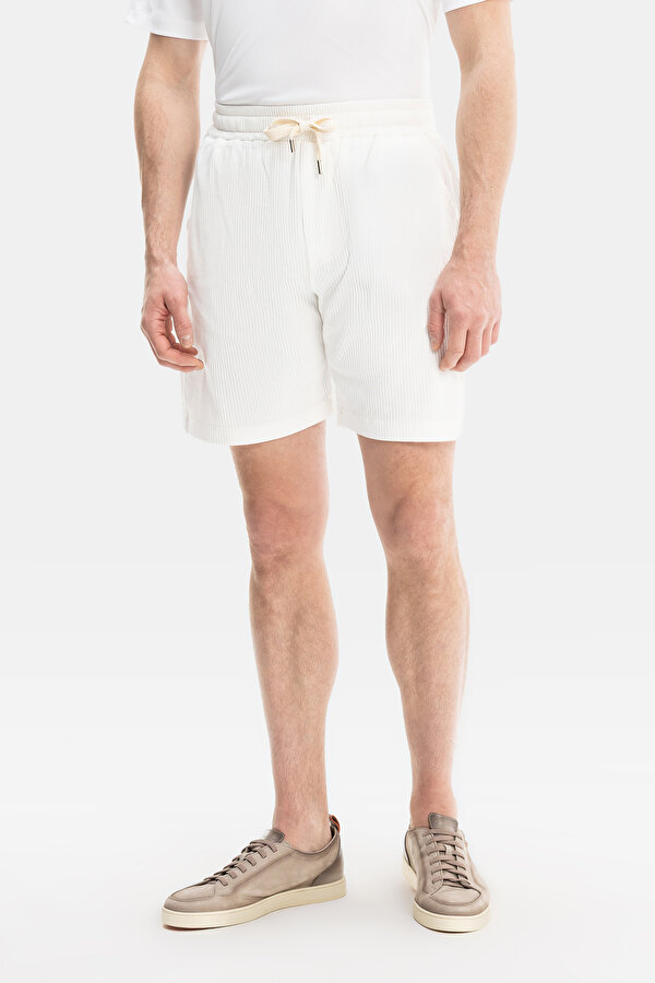 ECRU CORDED SHORTS 2