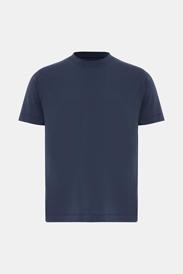 BİSİKLET YAKALI KISA KOL İPEK PAMUK T-SHIRT