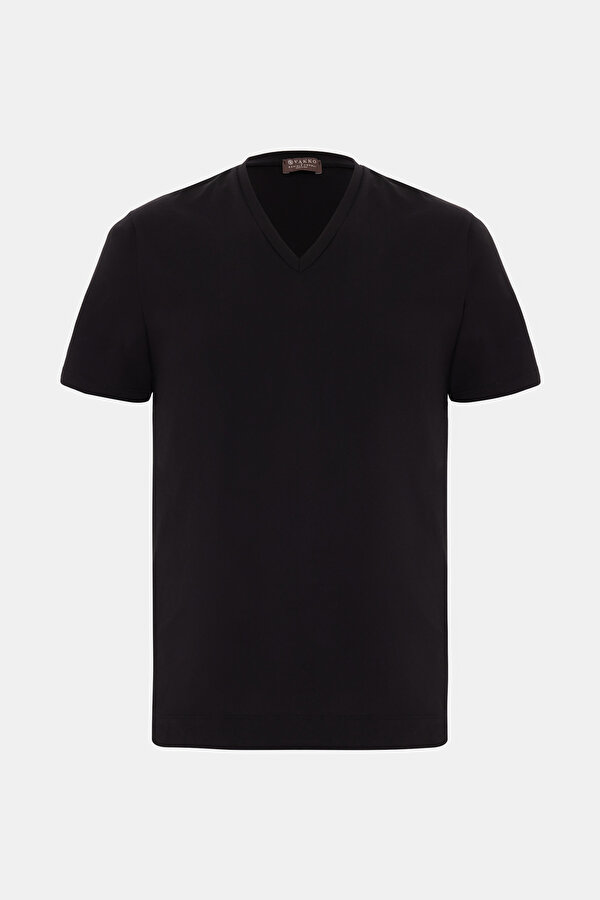 V YAKALI KISA KOL T-SHIRT