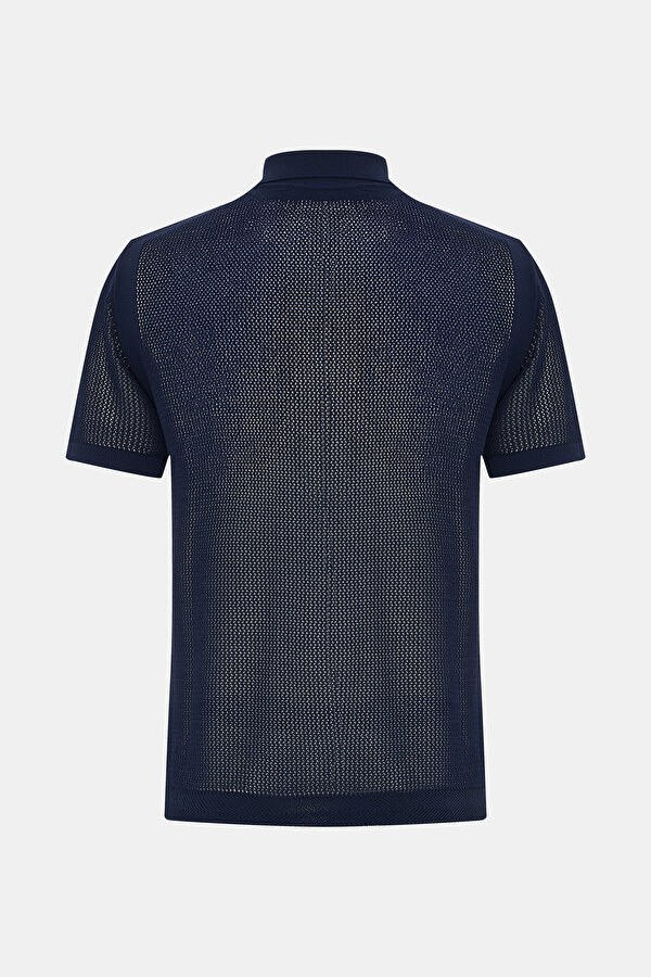 FERMUARLI POLO YAKA FİLE ÖRGÜ TRİKO T-SHIRT 2