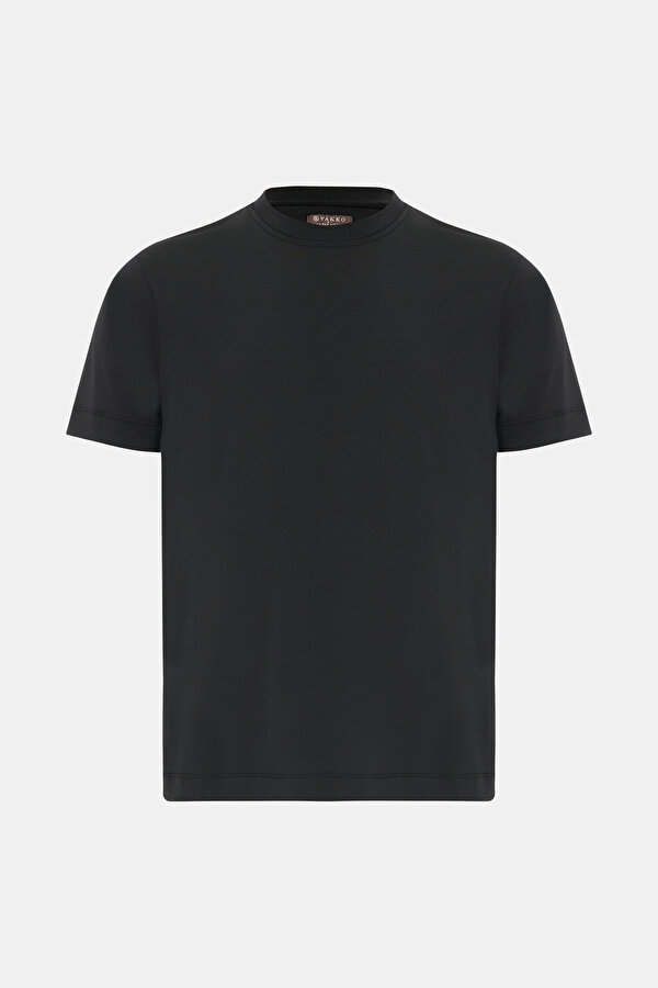 BİSİKLET YAKALI KISA KOL İPEK PAMUK T-SHIRT