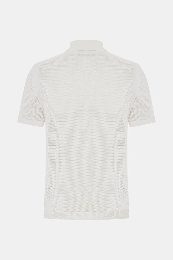 FERMUARLI POLO YAKA FİLE ÖRGÜ TRİKO T-SHIRT 2