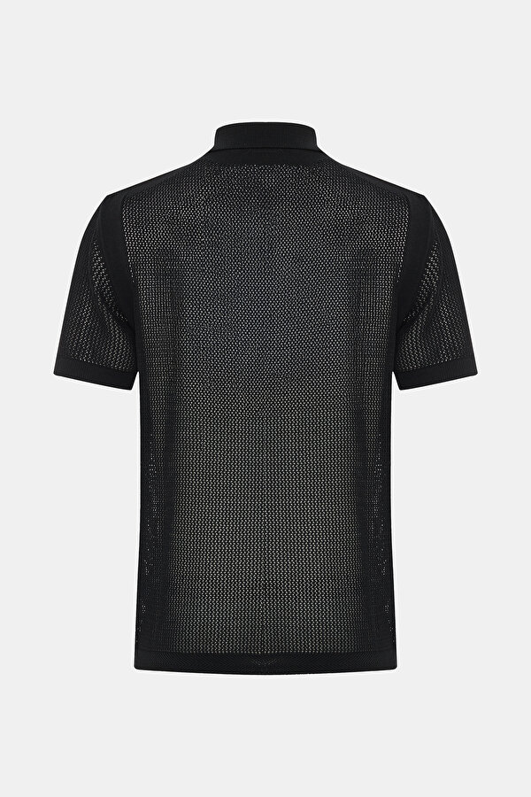 FERMUARLI POLO YAKA FİLE ÖRGÜ TRİKO T-SHIRT 2