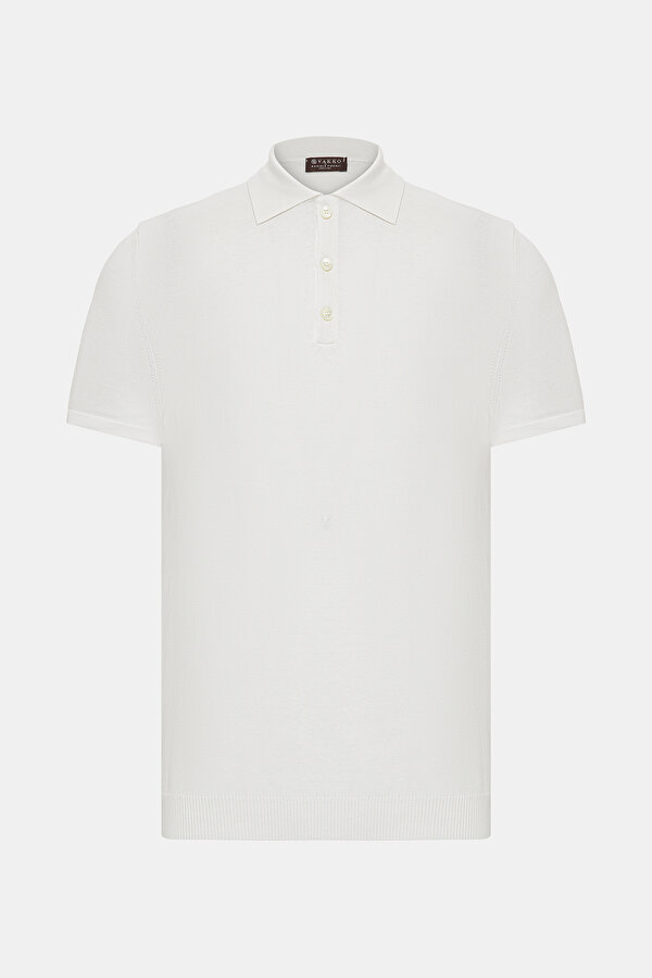 WHITE POLO NECK SHORT SLEEVE TSHIRT 6