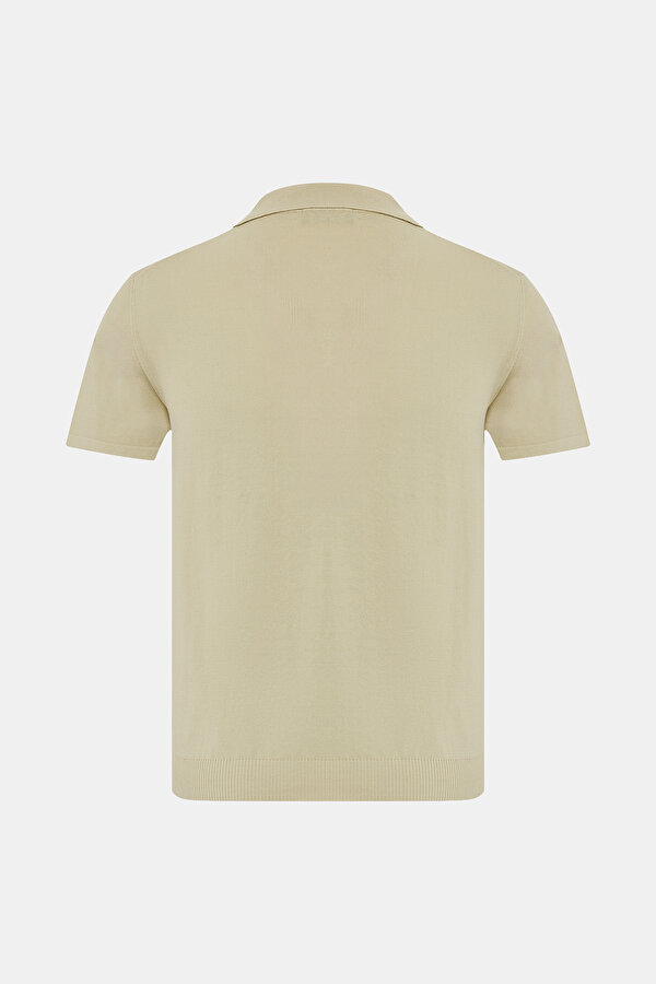 SAND POLO NECK SHORT SLEEVE TSHIRT 2