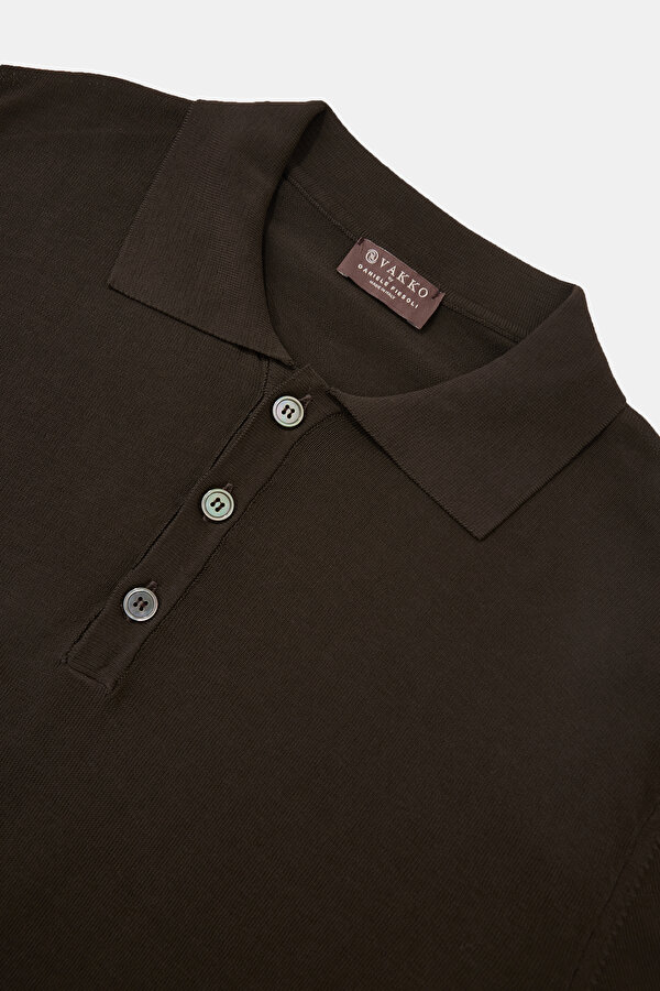 BROWN POLO NECK LONG SLEEVE TSHIRT 7