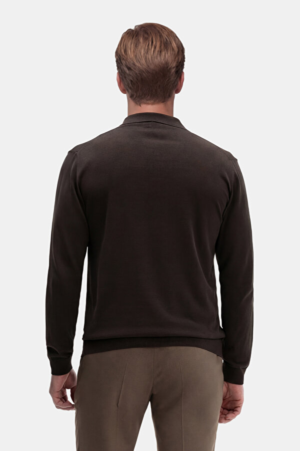 BROWN POLO NECK LONG SLEEVE TSHIRT 2