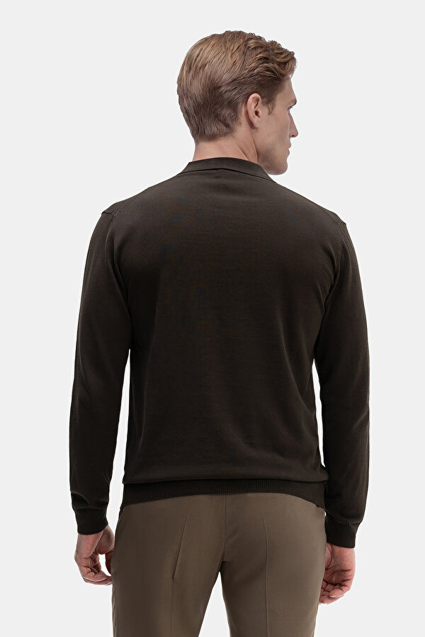 BROWN POLO NECK LONG SLEEVE TSHIRT 2