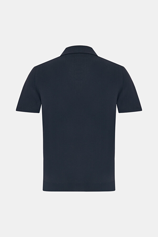 NAVY BLUE POLO NECK SHORT SLEEVE TSHIRT 2