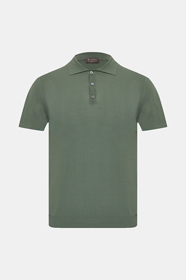 GREEN POLO NECK SHORT SLEEVE TSHIRT