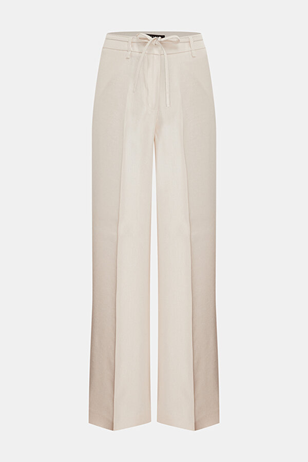 ECRU WIDE LEG TROUSERS