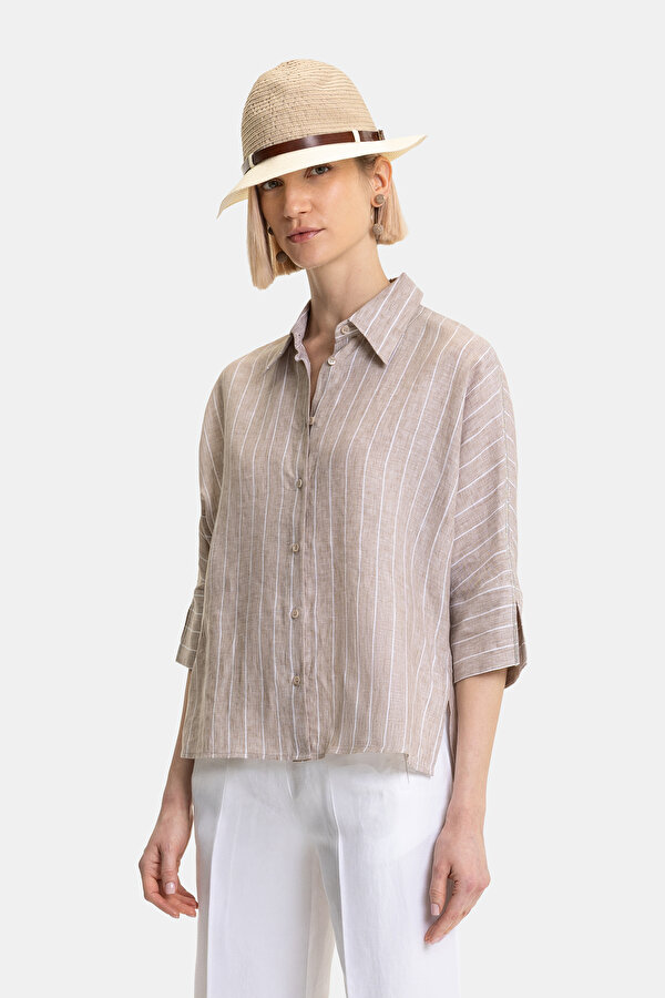 WHITE 3/4 SLEEVES SHIRT