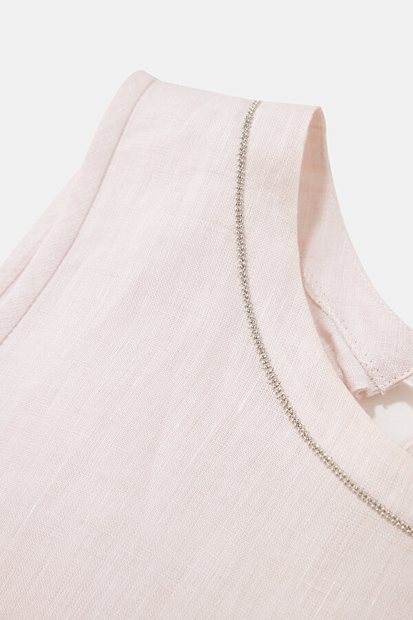 POWDER BASIC / ROUND NECKLINE SLEEVELESS BLOUSE 11