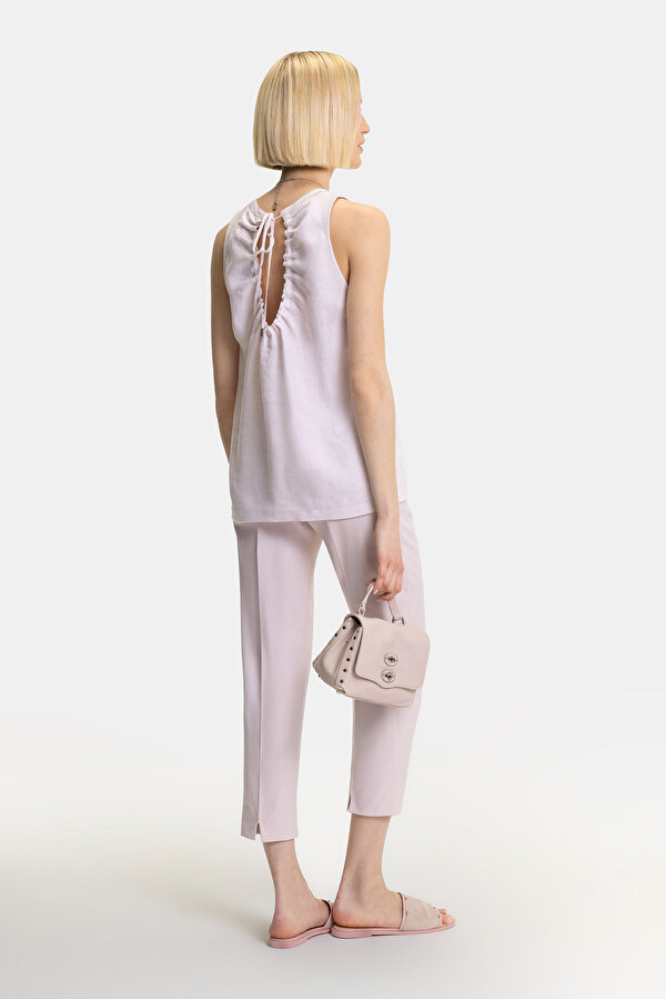 POWDER BASIC / ROUND NECKLINE SLEEVELESS BLOUSE 6