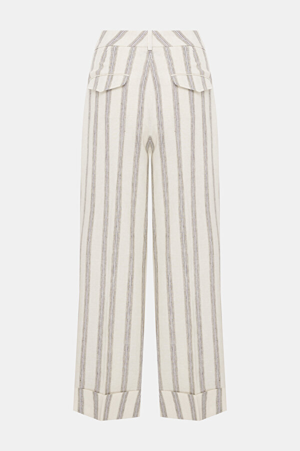 NAVY BLUE WIDE LEG TROUSERS 6