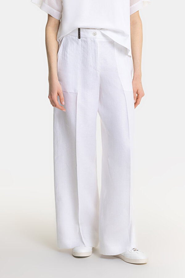 WHITE WIDE LEG TROUSERS 2